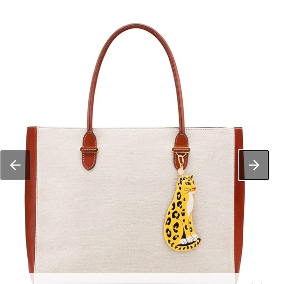 Charlotte Olympia Handbags - • Charlotte Olympia • Brando Leather Tote Handbag Brown Cream Leopard Womens